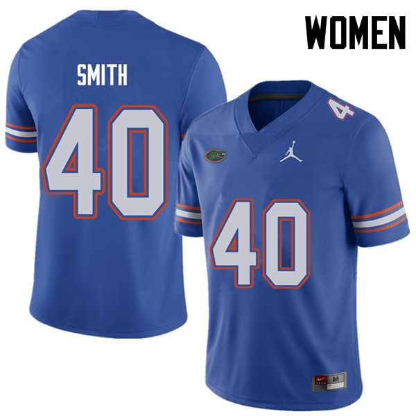 NCAA Florida Gators Nick Smith Women's #40 Jordan Brand Royal Stitched Authentic College Football Jersey EHQ1264YS